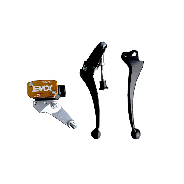 Pompa freno idraulica Evok iron brake P11 in alluminio nero ed arancio Vespa 50 Special