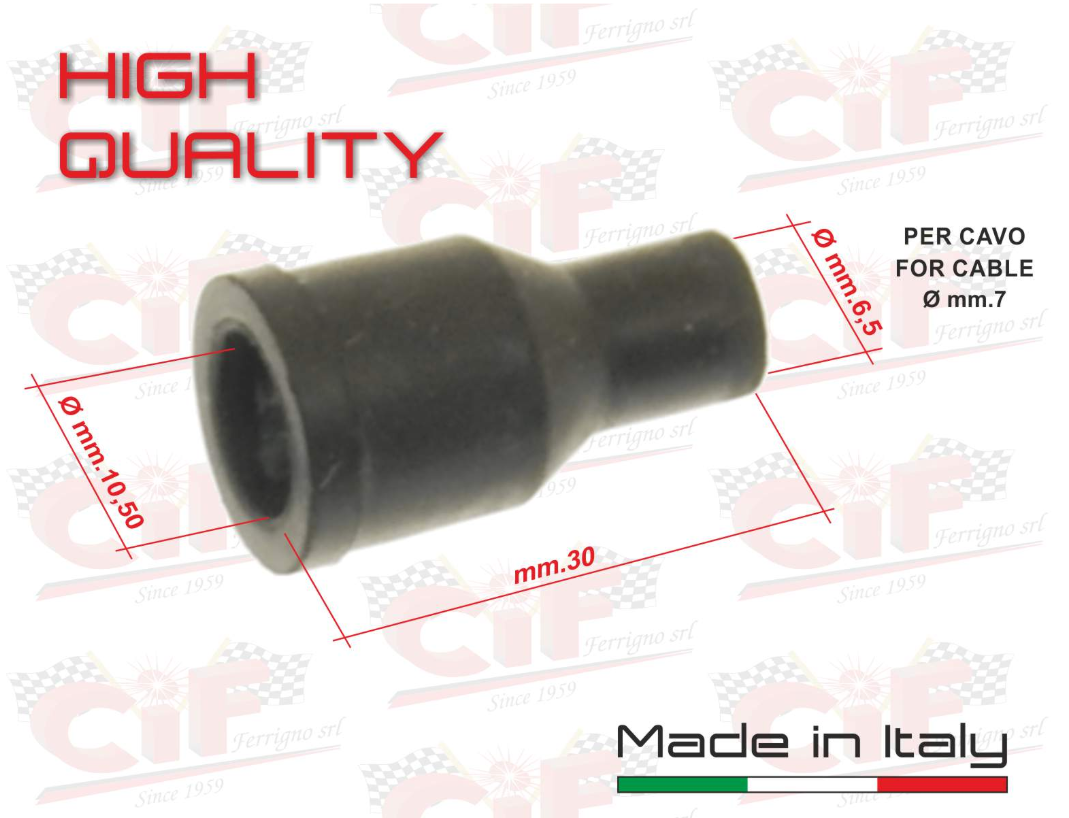 Cappuccio gommino di protezione tra bobina esterna e cavo candela Piaggio Ciao SI Bravo - Vespa 50