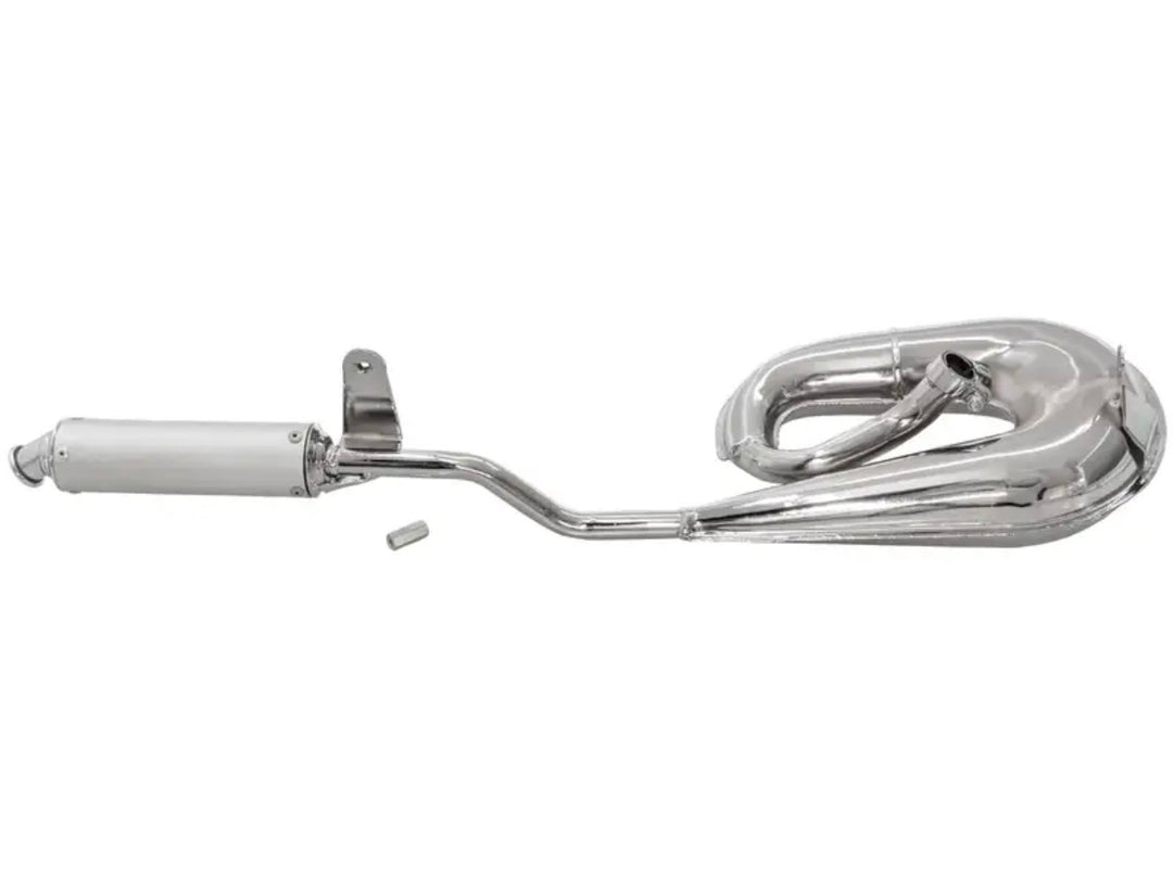 Marmitta scarico espansione Tecno cromata Piaggio Ciao Bravo 50 con collettore da 22mm