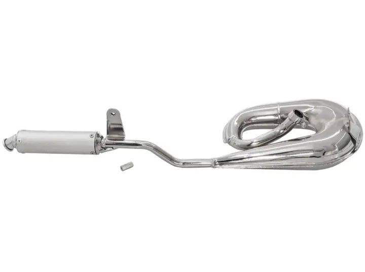 Marmitta scarico espansione Tecno cromata Piaggio Ciao Bravo 50 con collettore da 22mm