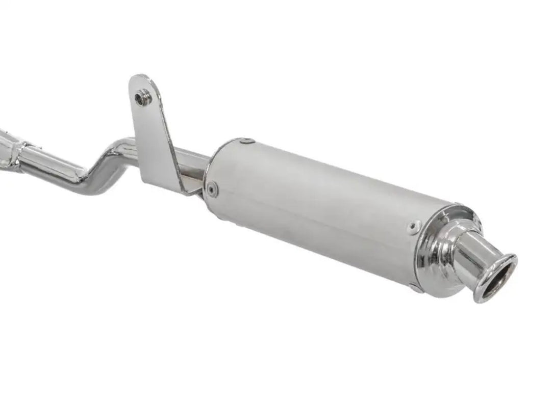 Marmitta scarico espansione Tecno cromata Piaggio Ciao Bravo 50 con collettore da 22mm