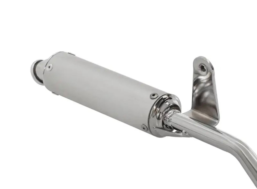 Marmitta scarico espansione Tecno cromata Piaggio Ciao Bravo 50 con collettore da 22mm
