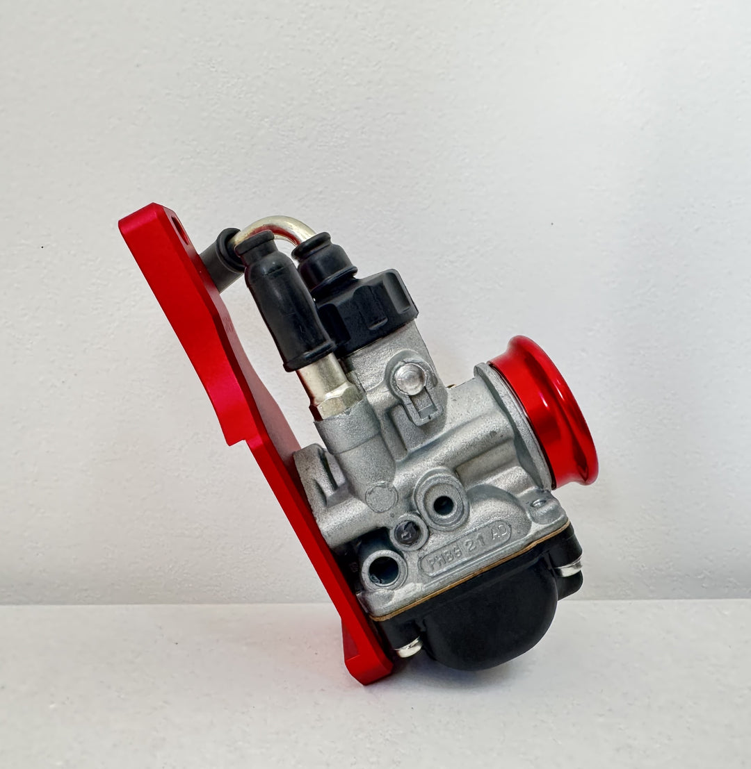Kit carburatore Dellorto PHBG 21 AD + filtro + collettore MC PROPARTS rosso Piaggio Ciao Si Bravo con carter Malossi MP ONE