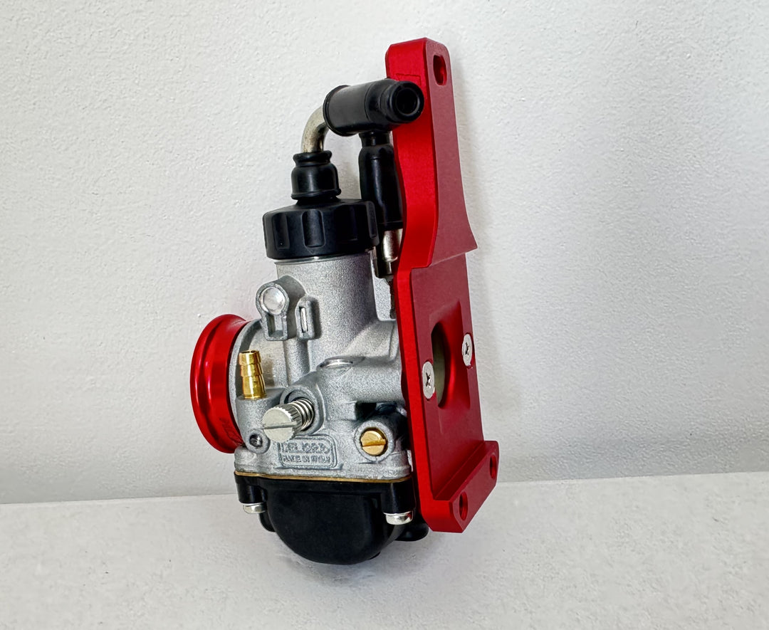 Kit carburatore Dellorto PHBG 21 AD + filtro + collettore MC PROPARTS rosso Piaggio Ciao Si Bravo con carter Malossi MP ONE