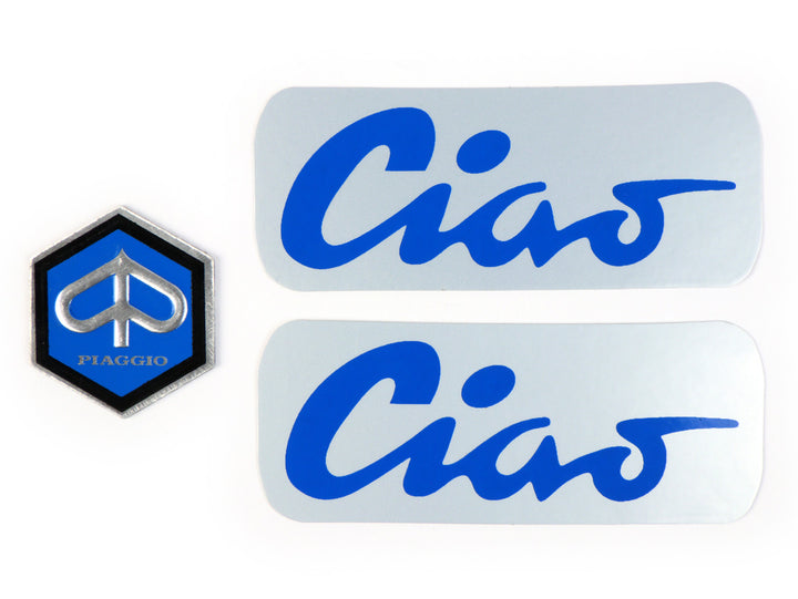 Kit targhette adesive colore blu Piaggio Ciao 50