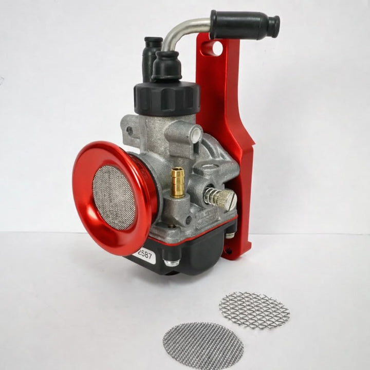 Kit carburatore Dellorto PHBG 19 AD + filtro + collettore MC PROPARTS rosso Piaggio Ciao Si Bravo con carter Malossi