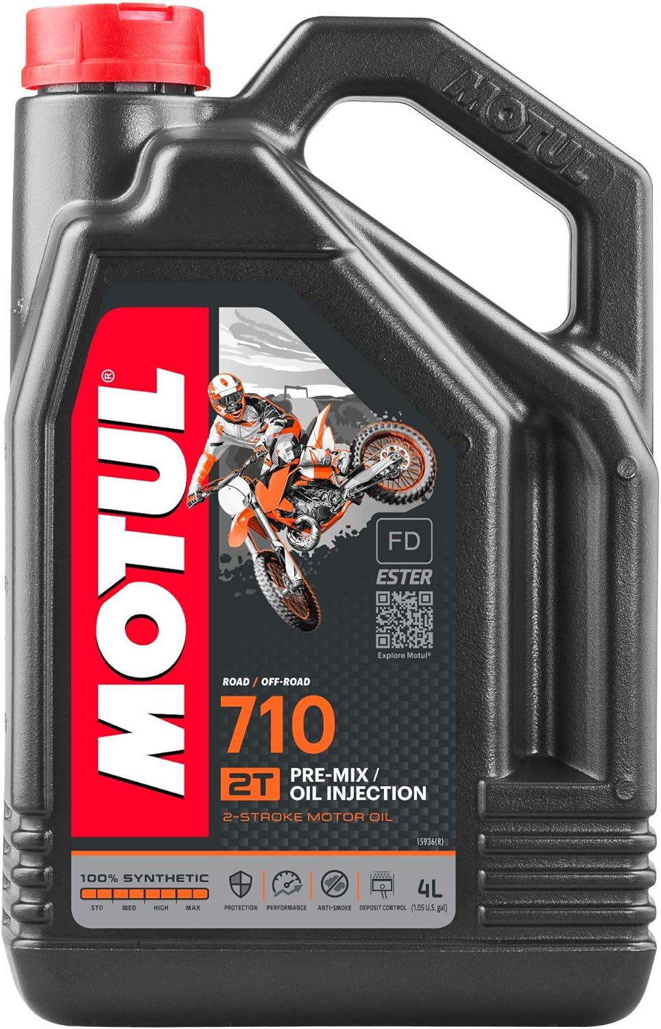 Flacone da 4 litri olio Motul 710 100% sintetico 2 tempi