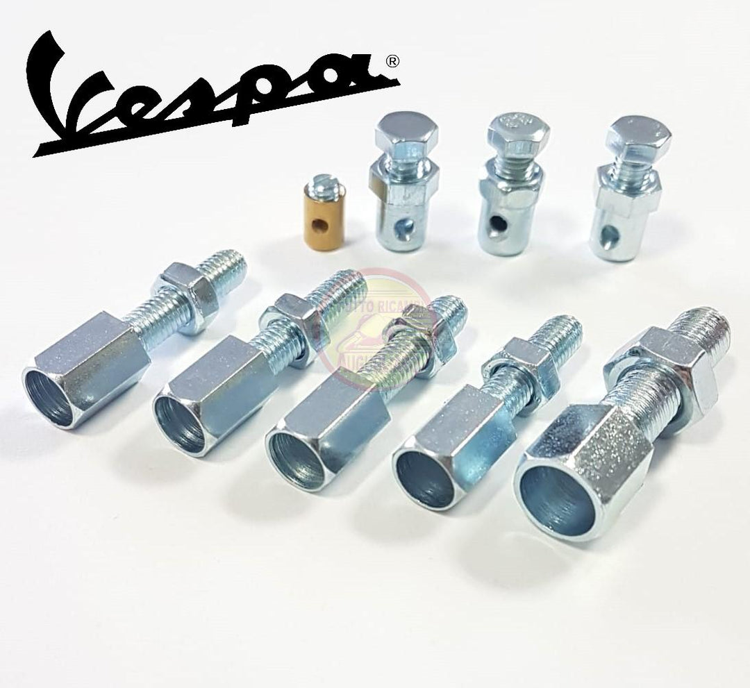 Kit 5 registri + 4 serrafili cavi Vespa 50 Special L N R PK S XL PX ET3