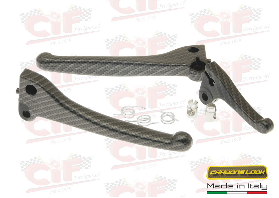 Kit 3 leve in plastica nere carboon look per Piaggio Ciao Si 50