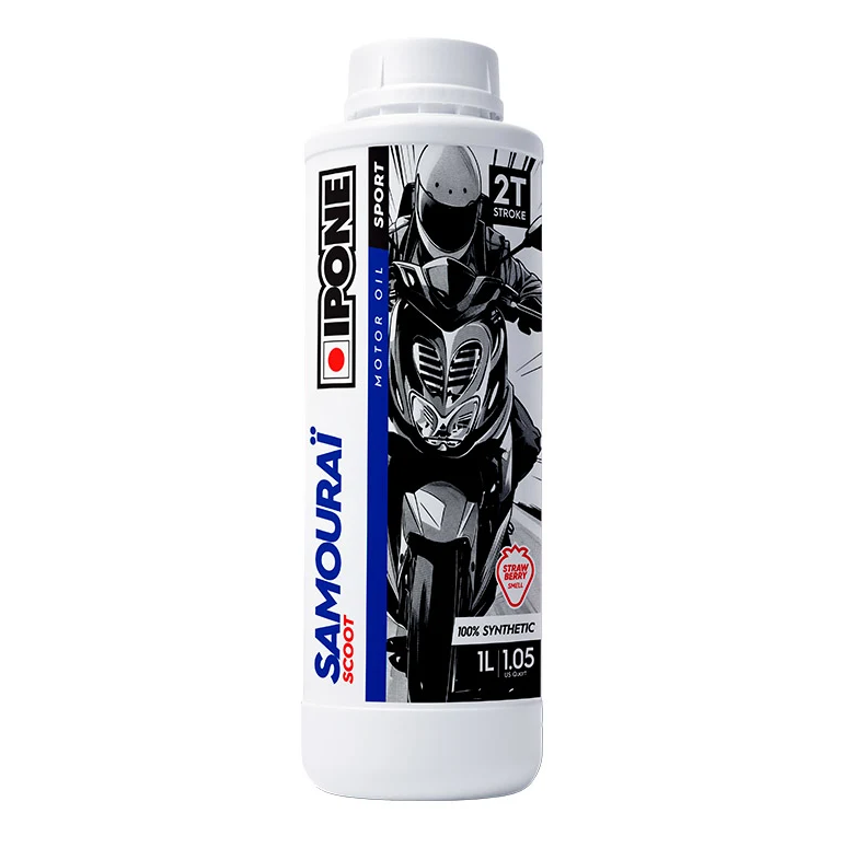 Olio Ipone Samourai miscela 100% sintetico per motori due tempi alla fragola (1 LITRO)