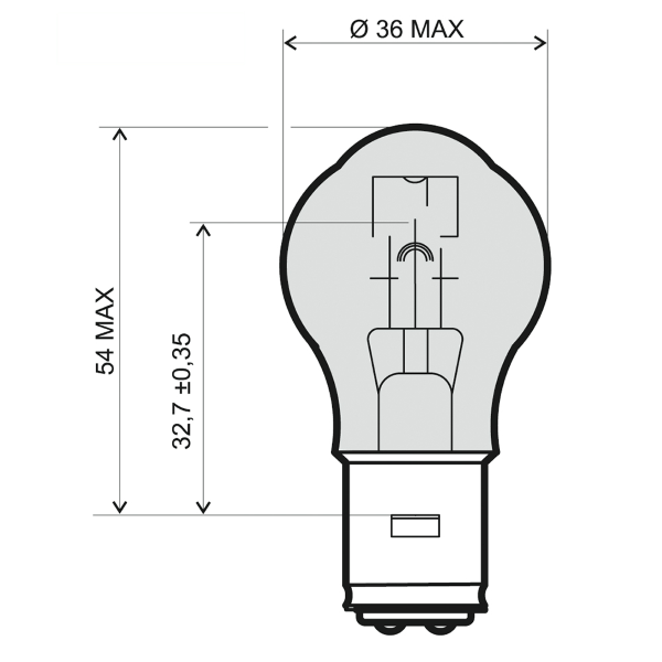 Lampada lampadina faro anteriore Scooter Moto Vespa 12 Volt 35/35 Watt biluce Bianca BA20D