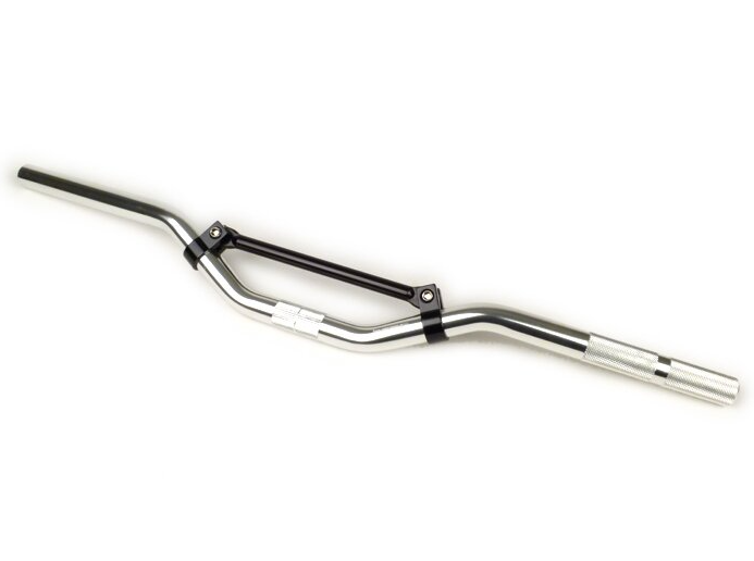 Manubrio stile moto cromato completo di rinforzo per Piaggio Bravo Superbravo 50