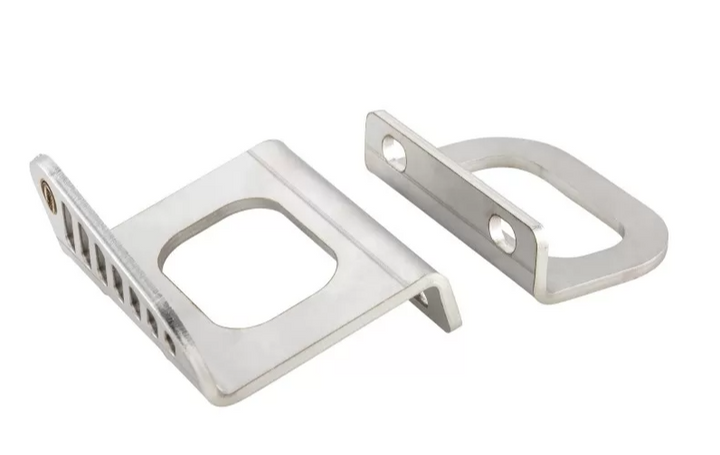 Coppia staffe pedana per fissaggio tanica di scorta / borsa Vespa 50 90 125 150 160 180 200