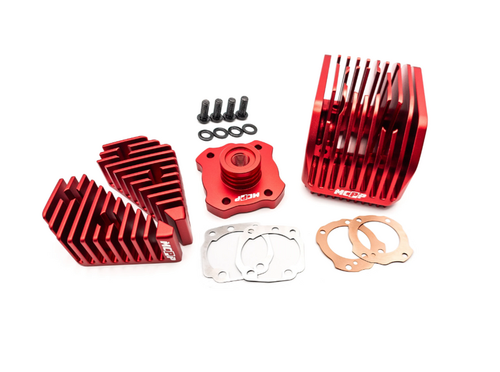 Testa testata rossa MC PROPARTS scompobile per cilindro Malossi BIG DEPS 4 Piaggio Ciao SI Bravo