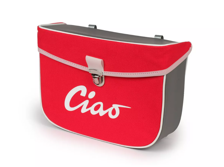 Borsa laterale rossa e grigia per Ciclomotori Piaggio Ciao 50 tutti i modelli fino al 1995