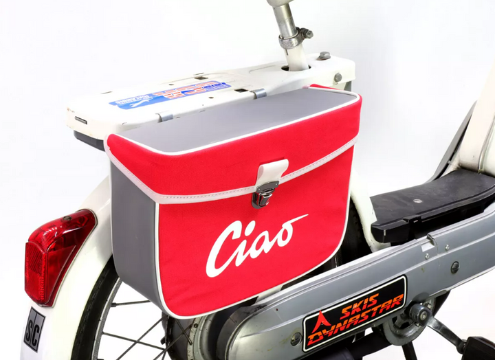 Borsa laterale rossa e grigia per Ciclomotori Piaggio Ciao 50 tutti i modelli fino al 1995