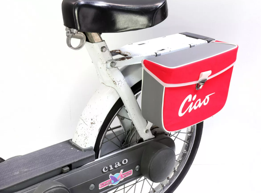Borsa laterale rossa e grigia per Ciclomotori Piaggio Ciao 50 tutti i modelli fino al 1995