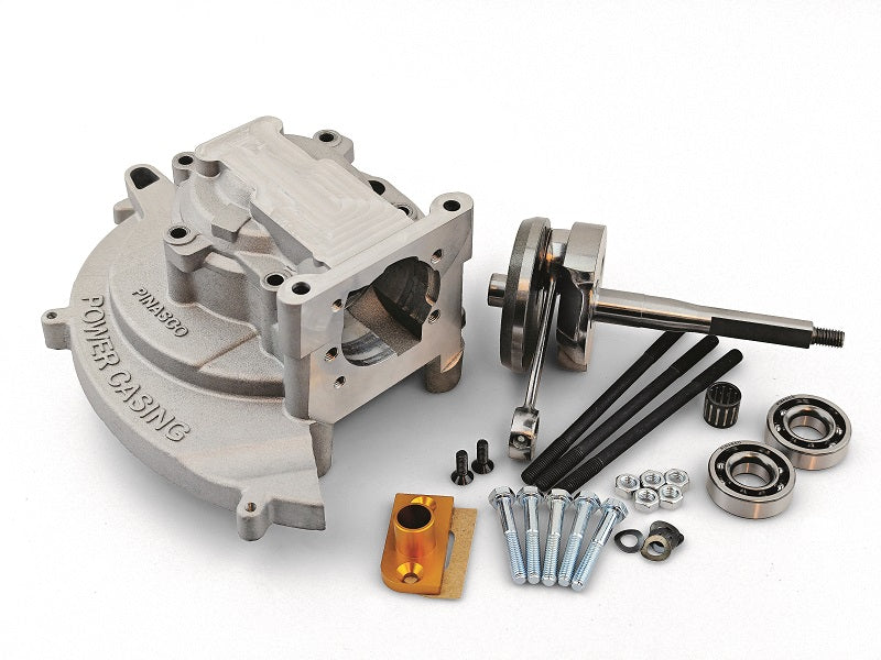 Carter motore Pinasco Master 46x43 4 Prigionieri Piaggio Ciao Si Bravo con albero motore spinotto 12