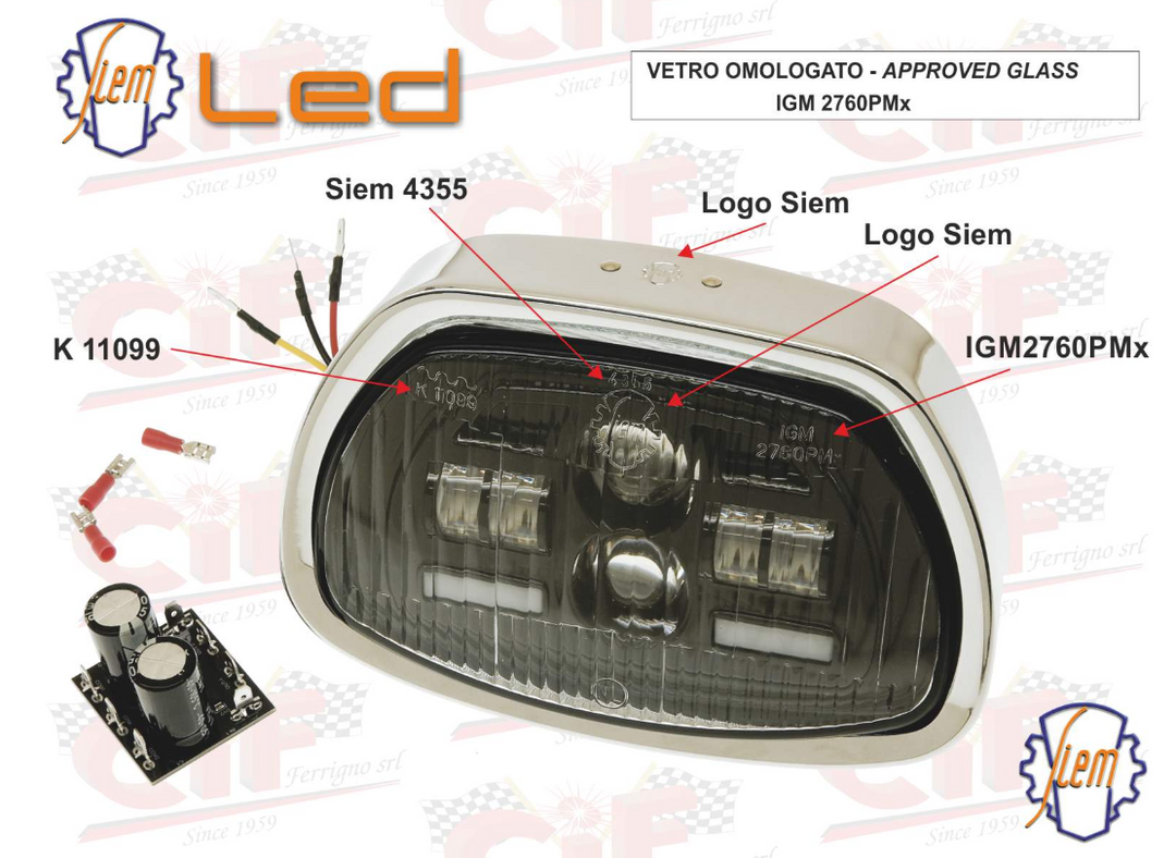 Faro fanale anteriore Led Siem Vespa GT GL SPRINT SS 125 150 180