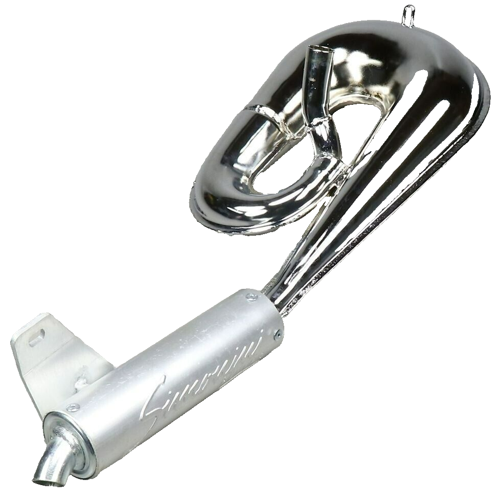 Marmitta espansione Simonini cromata Piaggio Ciao Bravo Boxer con collettore diametro 22mm