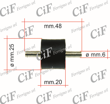 Supporto silent block marmitta filetto 6mm