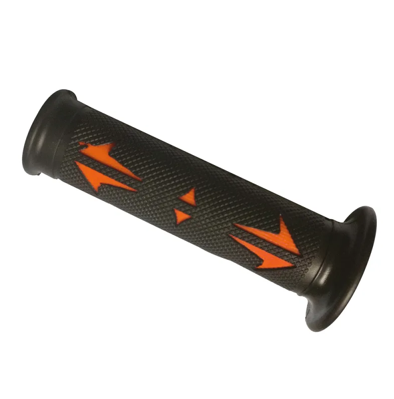 Coppia manopole nere con frecce arancioni diametro 22/24mm