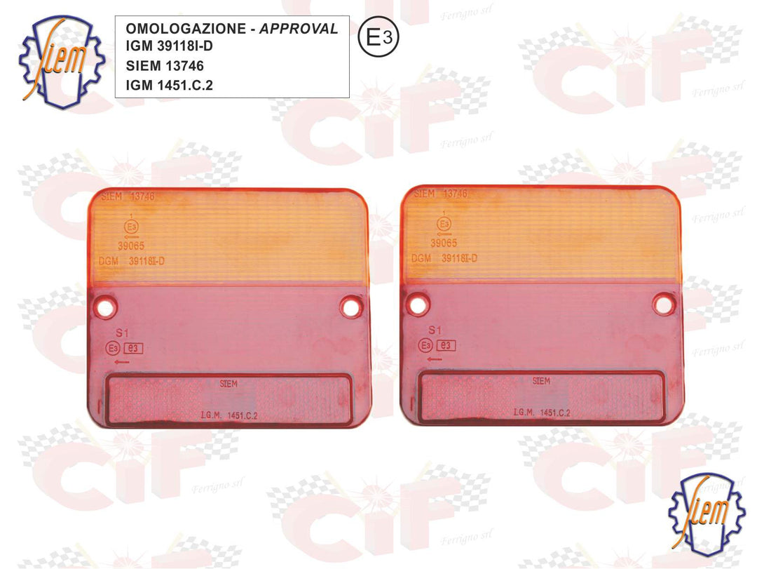 Coppia plastiche stop posteriori Siem Piaggio Ape 50 Poker Car P3