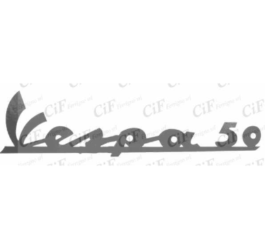 Adesivo nero "Vespa 50" scudo anteriore