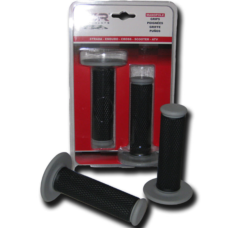 Manopole BCR grigie/nere universali MotoCross Enduro 22/24mm