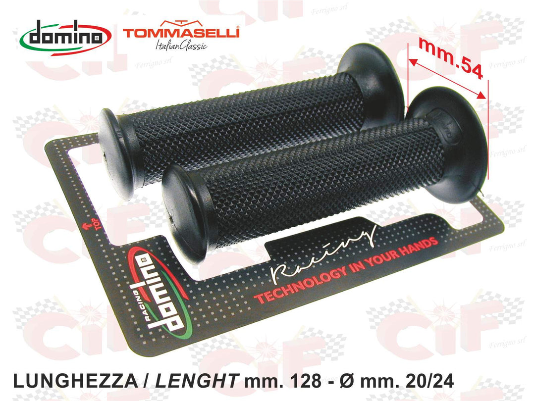 Coppia manopole Domino nere universali Scooter Moto Ciclomotori