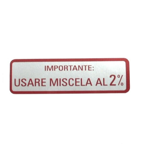 Adesivo "Importante : usare miscela al 2%"