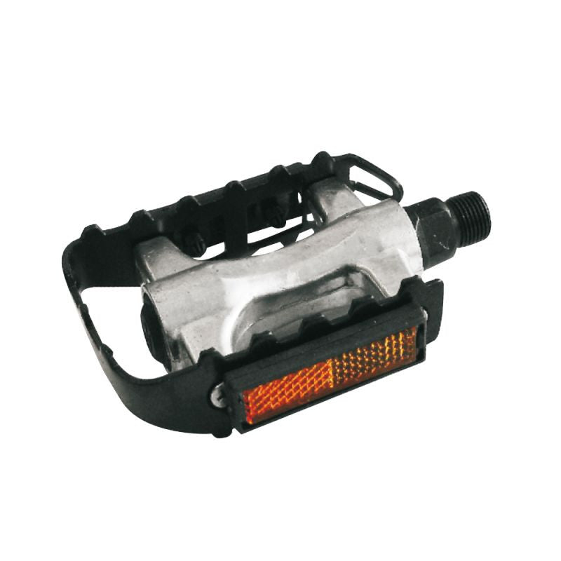 Coppia pedali bici in alluminio/acciaio Mountain bike nere/silver