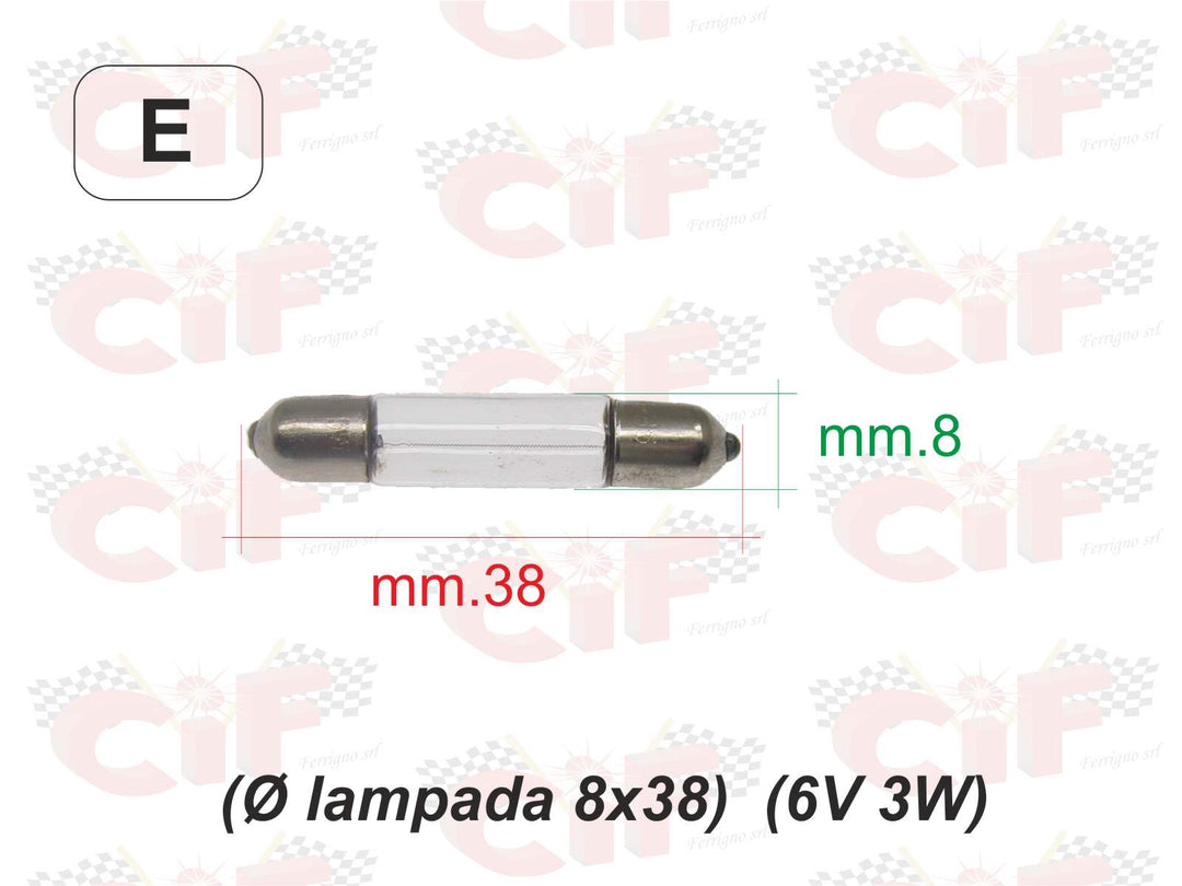 Lampada siluro 6V 3W Vespa fino al 1977