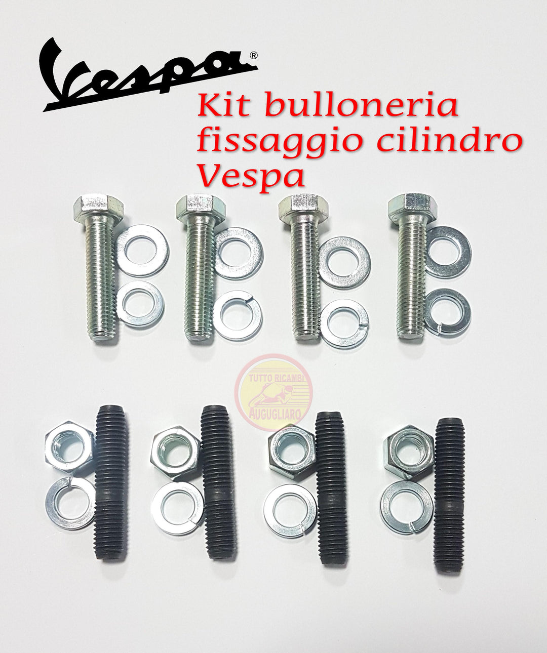 Kit perni dadi rondelle fissaggio cilindro Vespa 50 90