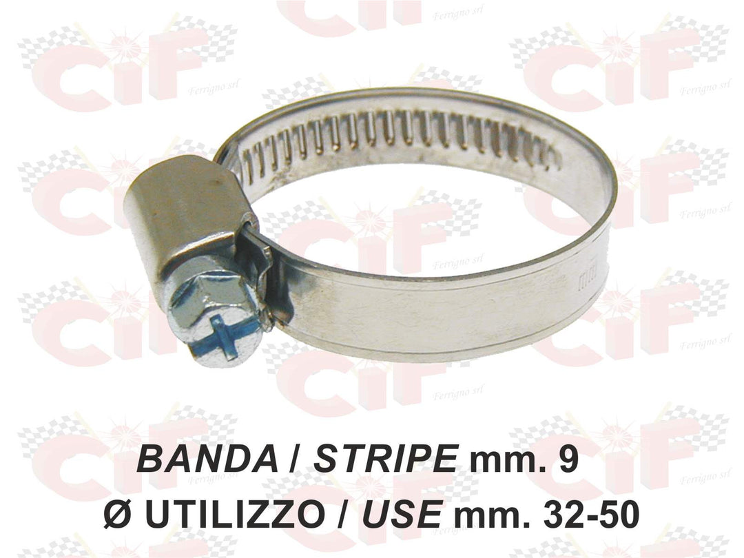 Fascetta in acciaio inox banda 9mm diametro 32-50mm