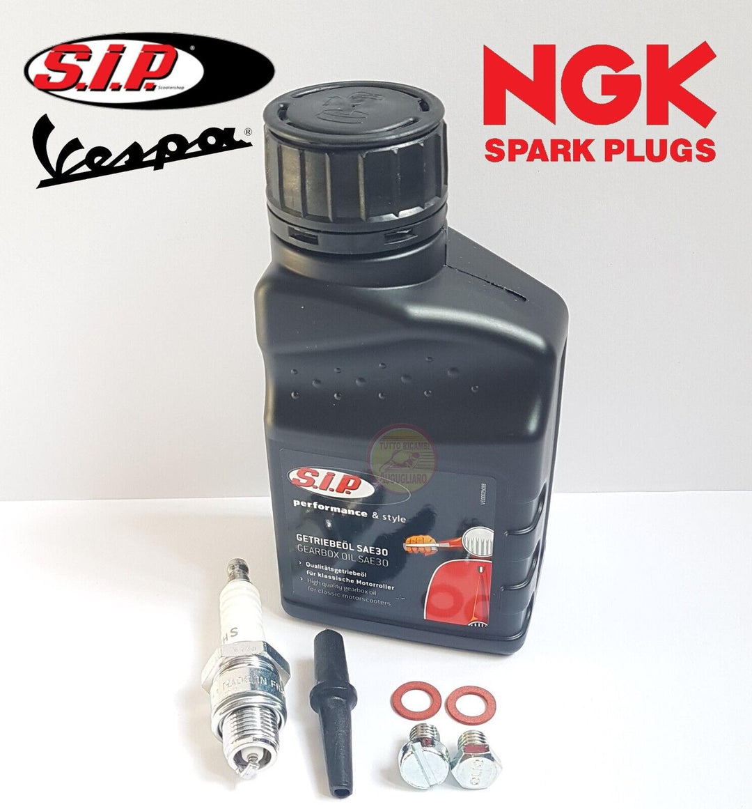 Kit olio motore trasmissione Sae 30 Sip Vespa PK S XL RUSH HP FL ETS PX T5