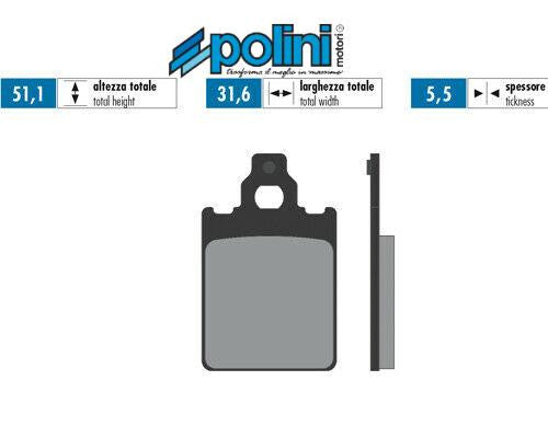 Pastiglie freno anteriori Polini Vespa PX 125 150 200 - Piaggio Quartz