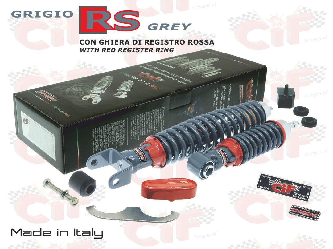 Kit ammortizzatori Carbone sport grigi Vespa 50 90 125 Special L N R ET3 PRIMAVERA